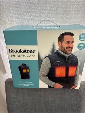 Brookstone Black Quilted Vest with Heating Panels
